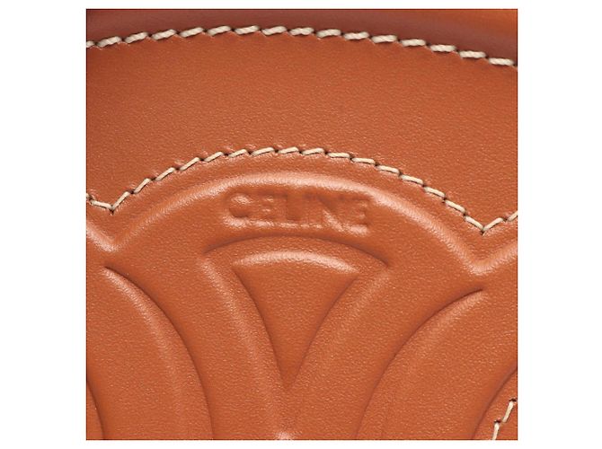 Triomphe Céline Borsa a tracolla ovale Celine in pelle marrone - vista 4