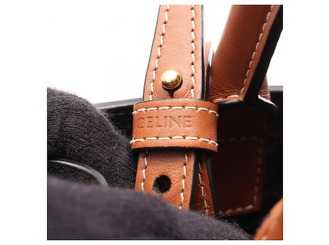 Céline Celine Small Vertical Cabas Triomphe Borsa Tote/Borsa a mano 2-Way Marrone Nero - vista 4