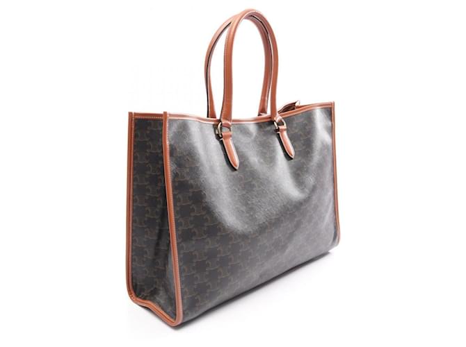 Céline Celine Horizontal Cabas Triomphe Tote Bag Braun Schwarz - Ansicht 2