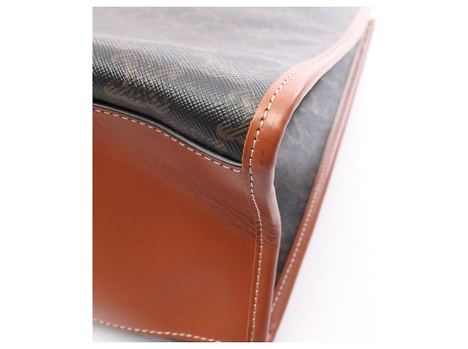 Céline Celine Horizontal Cabas Triomphe Tote Bag Braun Schwarz - Ansicht 8