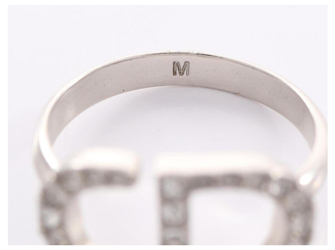 Anello con logo Dior CD Christian Dior Argento - vista 6