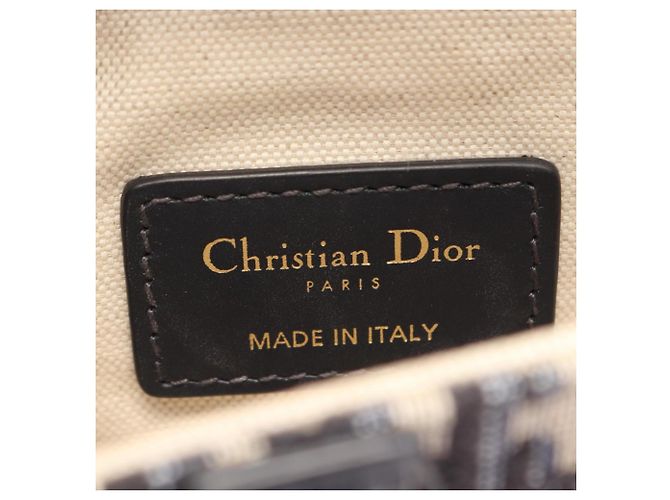 Mini borsa Saddle in jacquard Oblique Christian Dior Beige Blu navy - vista 4