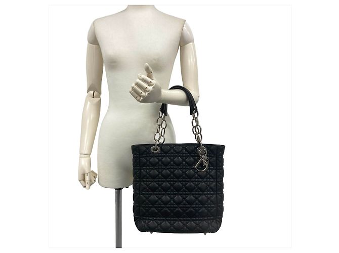 Borsa Tote Christian Dior Cannage Charm Nero - vista 14