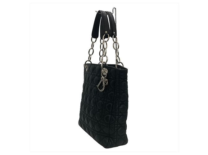 Borsa Tote Christian Dior Cannage Charm Nero - vista 3