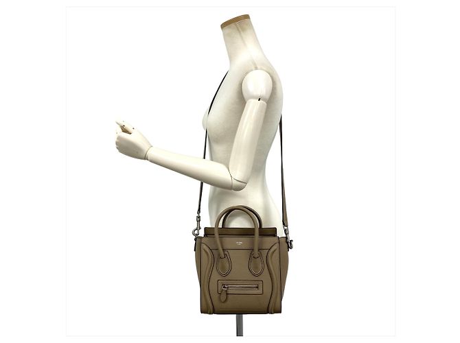 Céline Borsa a mano 2-Way Celine Luggage Nano in vitello Grayish Grigio - vista 10