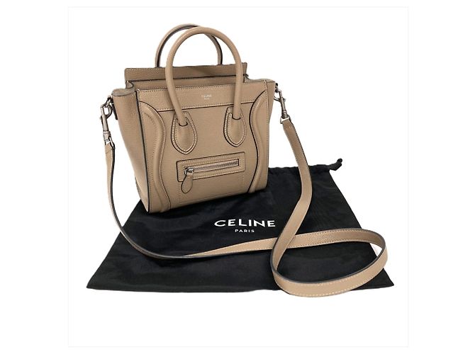 Céline Borsa a mano 2-Way Celine Luggage Nano in vitello Grayish Grigio - vista 9