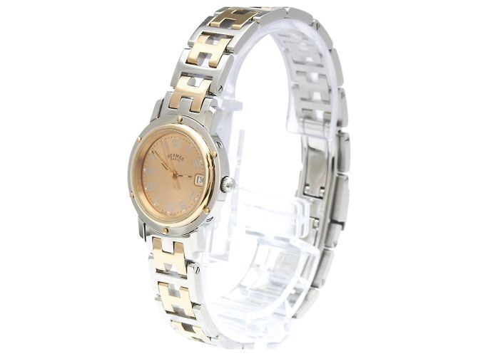 Hermès Reloj Hermes Clipper de acero chapado en oro rosa CL4.221 - vista 2