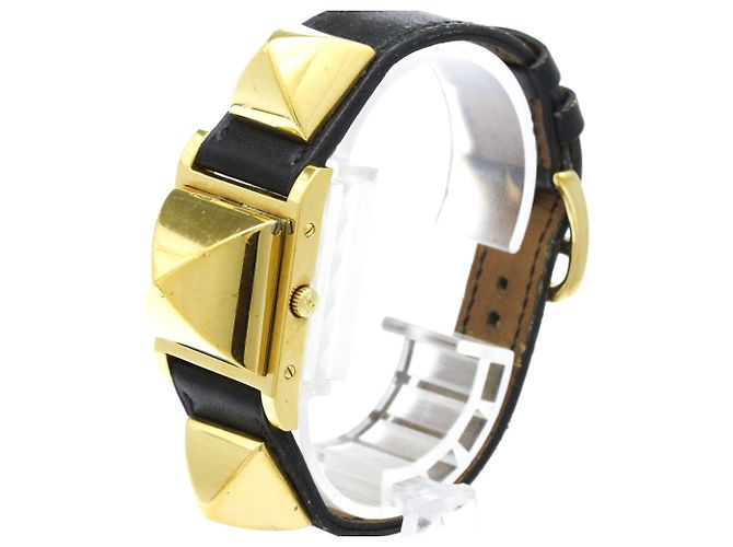 Hermès Reloj de mujer Hermes Medor chapado en oro de cuero Quartz - vista 2