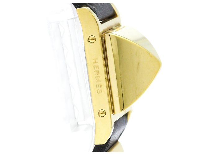Hermès Reloj de mujer Hermes Medor chapado en oro de cuero Quartz - vista 8