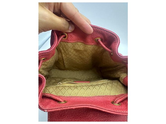 Gucci Bamboo Backpack Red Suede Leather - view 14
