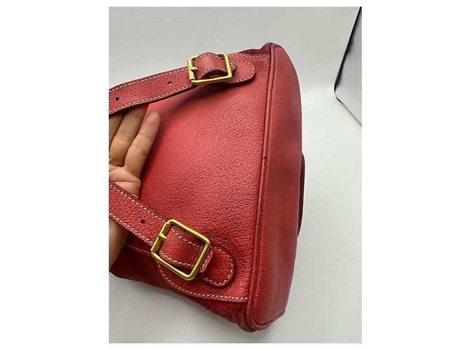 Gucci Bamboo Backpack Red Suede Leather - view 7