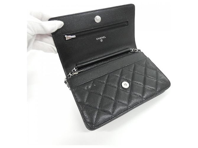 Portafoglio con catena Chanel Timeless Classic Line AP0250 Nero Bordò - vista 6