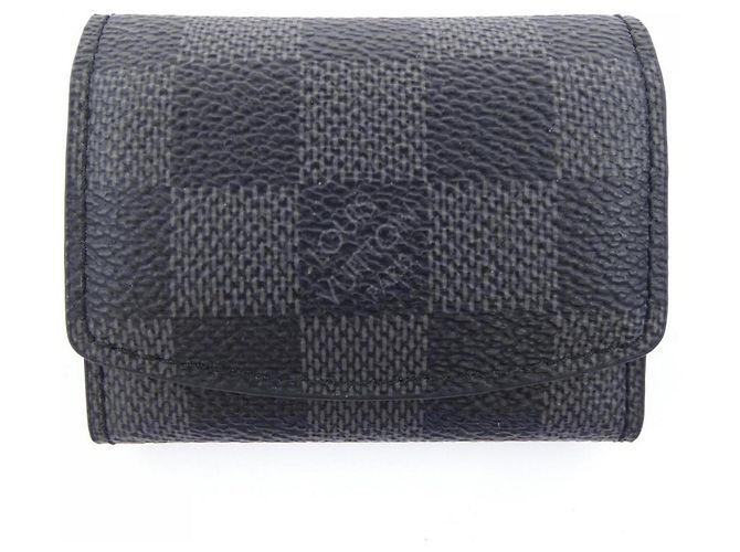 Abotoaduras Louis Vuitton M63672 Preto Prata - vista 4