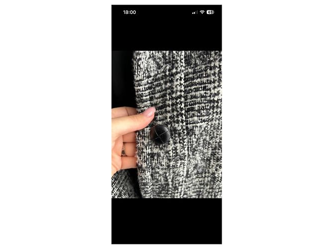 Abrigo largo The Kooples Negro Blanco Gris - vista 3