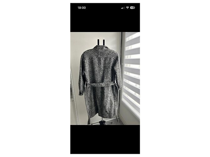 Abrigo largo The Kooples Negro Blanco Gris - vista 6