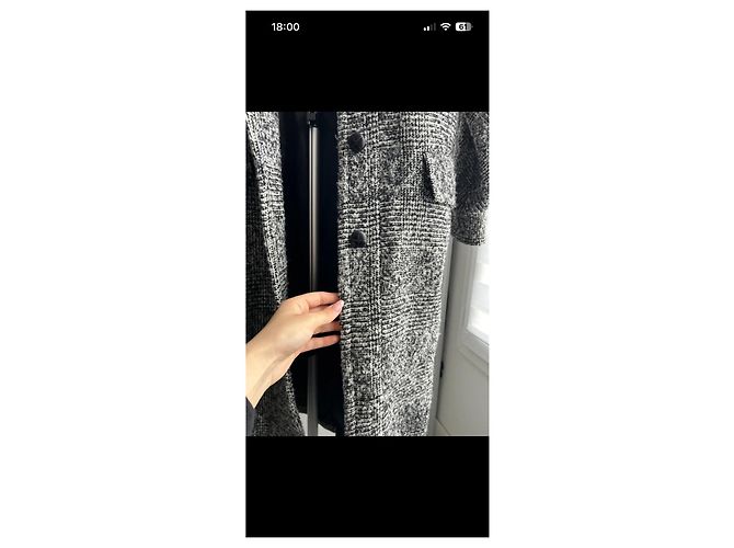 Abrigo largo The Kooples Negro Blanco Gris - vista 7