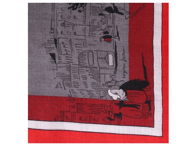 Silk In Hermès A L'OMBRE DES BOULEVARDS Carré Géant in Red Rot - Ansicht 10