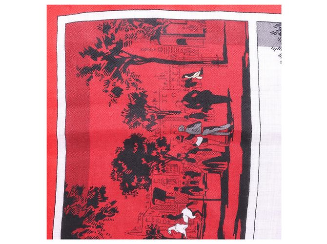 Silk In Hermès A L'OMBRE DES BOULEVARDS Carré Géant in Red Rot - Ansicht 12