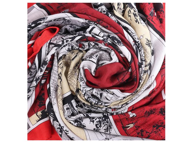 Silk In Hermès A L'OMBRE DES BOULEVARDS Carré Géant in Red Rot - Ansicht 14