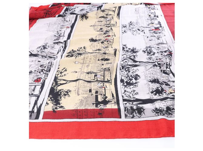 Silk In Hermès A L'OMBRE DES BOULEVARDS Carré Géant in Red Rot - Ansicht 6