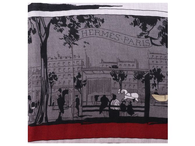 Silk In Hermès A L'OMBRE DES BOULEVARDS Carré Géant in Red Rot - Ansicht 9