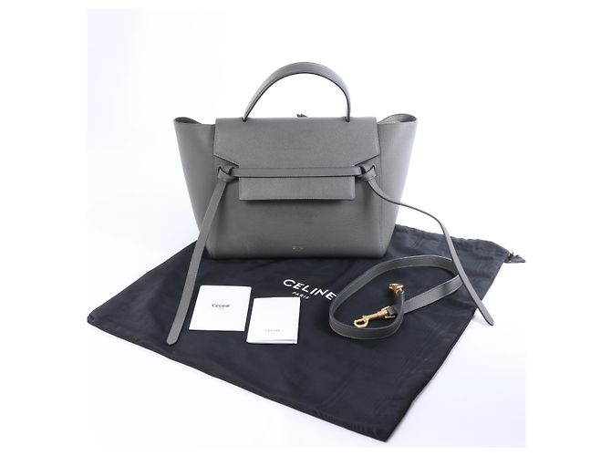 Céline Borsa a mano 2 vie Celine Belt Bag Mini in pelle Grigio - vista 13