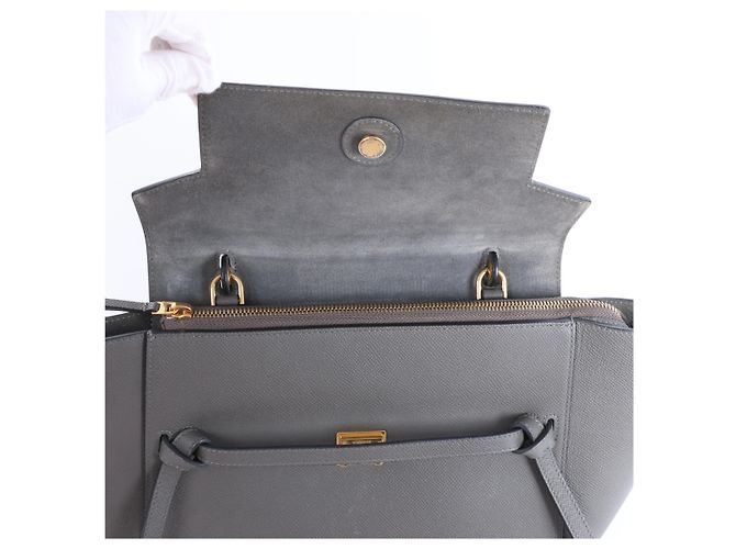 Céline Borsa a mano 2 vie Celine Belt Bag Mini in pelle Grigio - vista 7