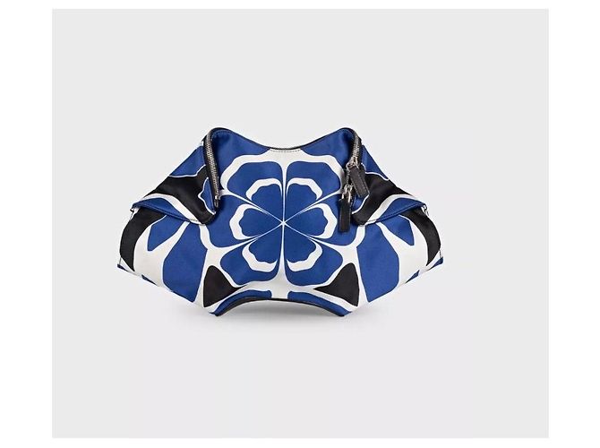 Clutch Alexander McQueen De Manta Blue Textile Usato - vista 3
