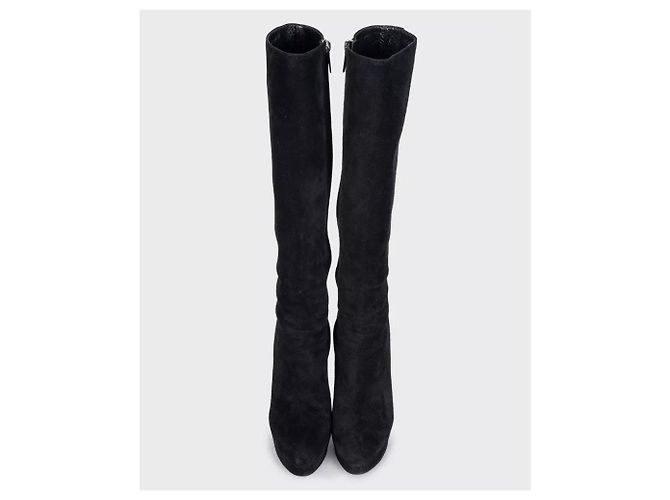 Christian Dior Black Suede Stiletto Boots Size 39 Pre-owned - view 2