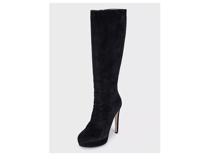 Christian Dior Black Suede Stiletto Boots Size 39 Pre-owned - view 3