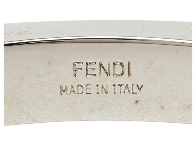 Bracciale Rigido Fendi Nero e Argento Metallo Legno - vista 3