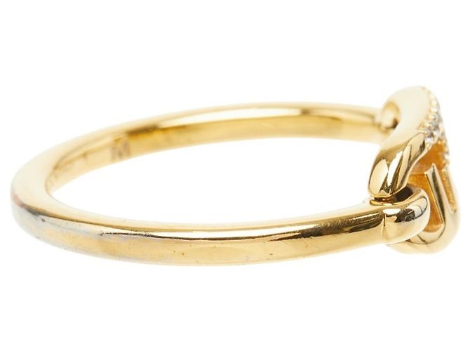 Anello Fendi con logo FF placcato oro D'oro - vista 4