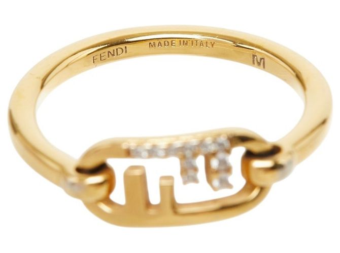 Anello Fendi con logo FF placcato oro D'oro - vista 5