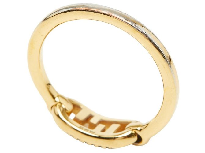 Anello Fendi con logo FF placcato oro D'oro - vista 6