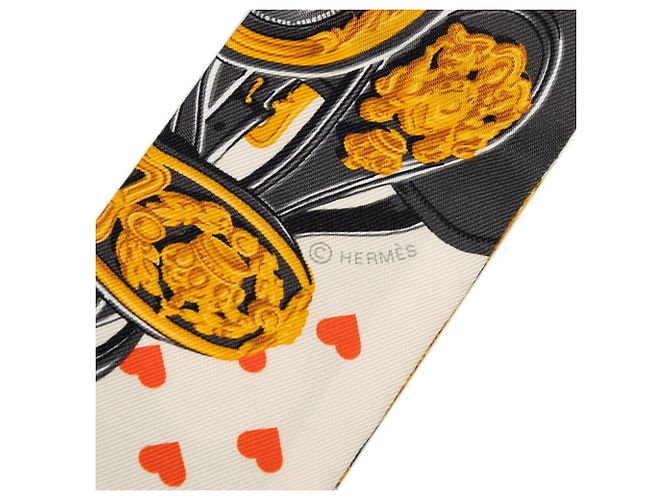 Hermès Hermes Twilly Brides de Gala LOVE Schal Schwarz Roh - Ansicht 3
