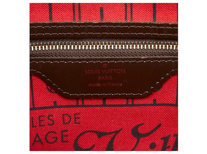 Borsa a mano Louis Vuitton Damier Neverfull PM Tote Bag Marrone - vista 10