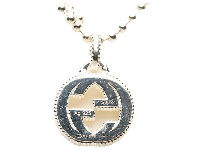 Collana con pendente Gucci con motivo floreale e logo Interlocking G Argento - vista 5
