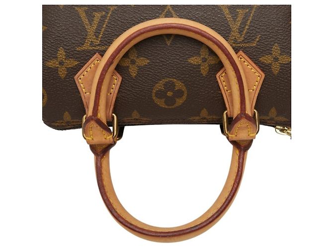 Borsa a mano Louis Vuitton Monogram Mini Speedy Marrone - vista 8