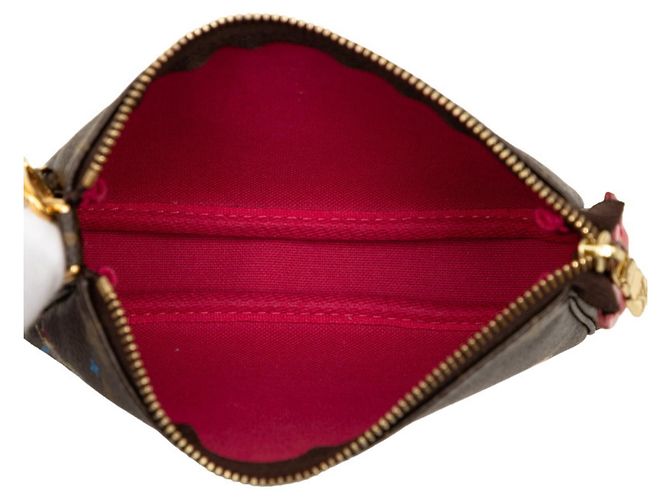Louis Vuitton Monogram Vivienne Mini Pochette Accessoires Marrone - vista 4