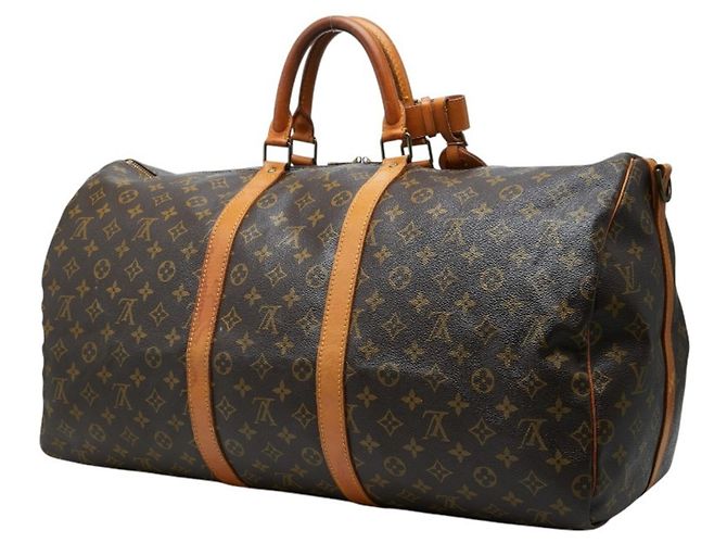 Borsa Louis Vuitton Monogram Keepall 55 Bandoulière Marrone - vista 2
