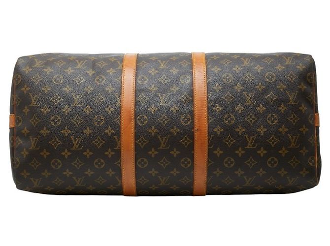 Borsa Louis Vuitton Monogram Keepall 55 Bandoulière Marrone - vista 3