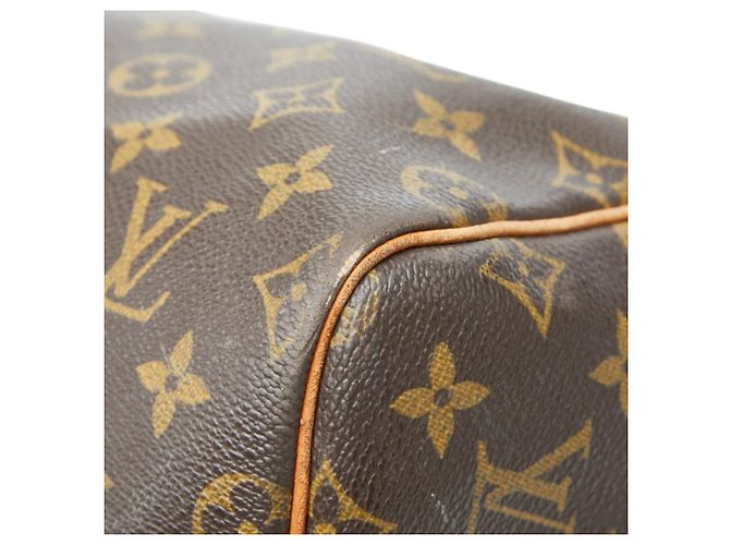 Borsa Louis Vuitton Monogram Keepall 55 Bandoulière Marrone - vista 8