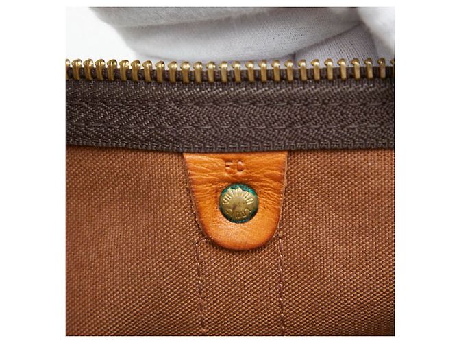 Borsa Louis Vuitton Monogram Keepall 55 Bandoulière Marrone - vista 9