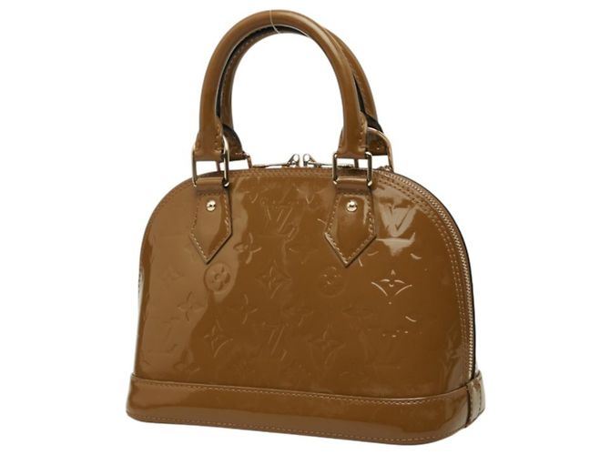Borsa Louis Vuitton Vernis Alma BB Marrone Verde oliva - vista 2