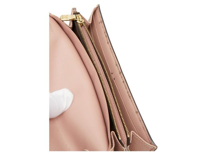 Louis Vuitton Damier Portefeuille Croisette Long Wallet Chain Shoulder Marrone Rosa - vista 13
