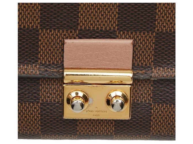 Louis Vuitton Damier Portefeuille Croisette Long Wallet Chain Shoulder Marrone Rosa - vista 4