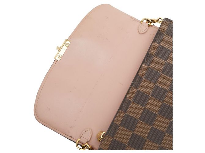 Louis Vuitton Damier Portefeuille Croisette Long Wallet Chain Shoulder Marrone Rosa - vista 8