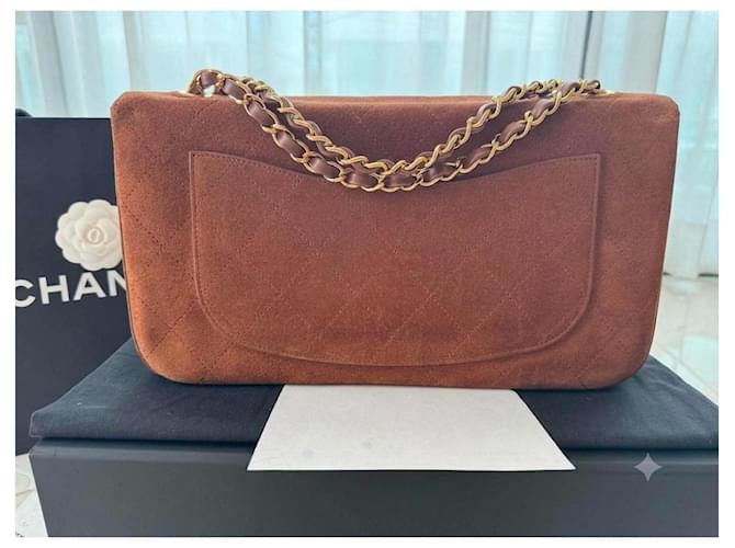 Borsa a patta Chanel2026 in camoscio marrone - vista 3