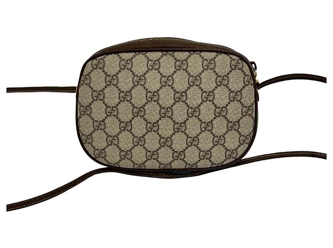 Borsa a tracolla Gucci Sherry Line con hardware logo GG Marrone Rosso Verde - vista 3