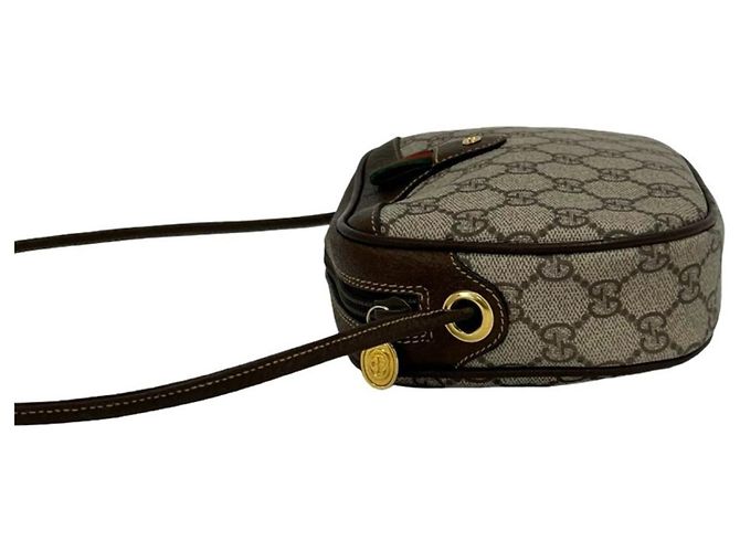 Borsa a tracolla Gucci Sherry Line con hardware logo GG Marrone Rosso Verde - vista 5